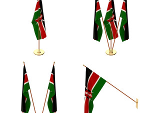 kenya flag pack Model 3D