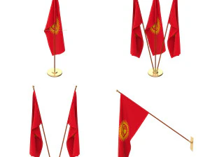 kyrgyzstan flag pack 3D Model