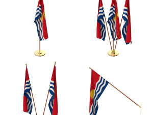 kiribati flag pack Modelo 3D