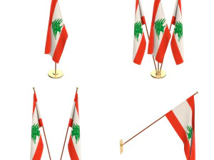 pacchetto bandiera libano Modello 3D
