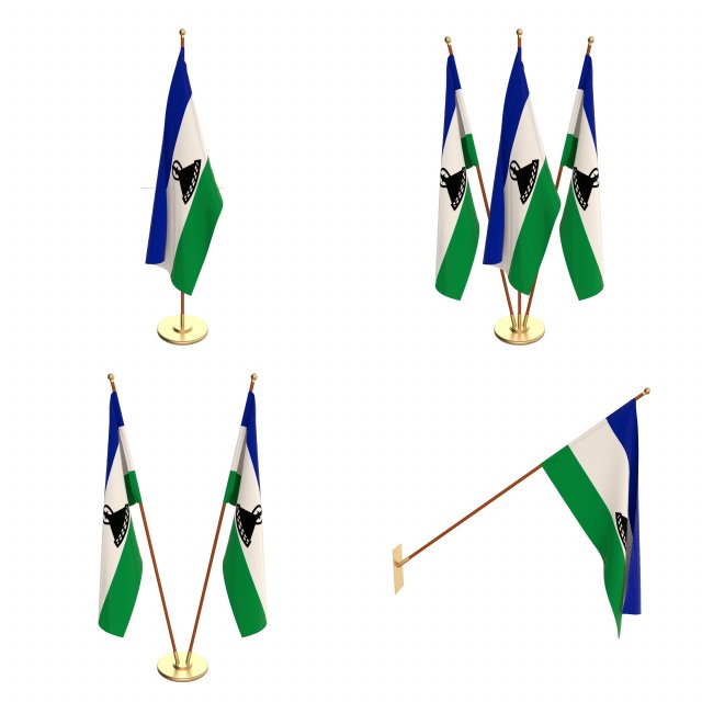 lesotho flag pack 3Dモデル .c4d .max .obj .3ds .fbx .stl .blend 