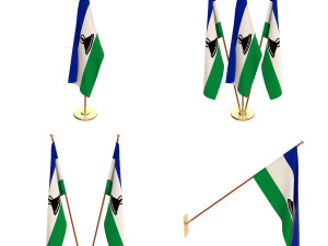 lesotho flag pack Modello 3D