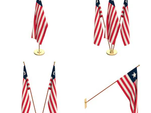 pacchetto bandiere liberia Modello 3D