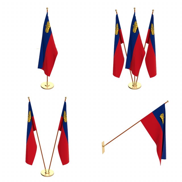 liechtenstein flag pack 3Dモデル .c4d .max .obj .3ds .fbx .stl .blend 