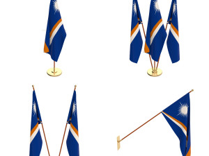 marshall islands flag pack 3D Model