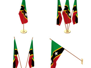saint kitts and nevis flag pack Modelo 3D