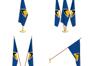 saint lucia flag pack 3D Model