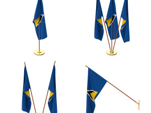 saint lucia flag pack Modelo 3D