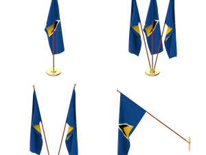 saint lucia flag pack 3D Model