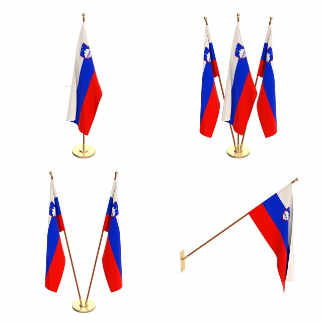 slovenia flag pack 3D-Modell .c4d .max .obj .3ds .fbx .stl .blend 