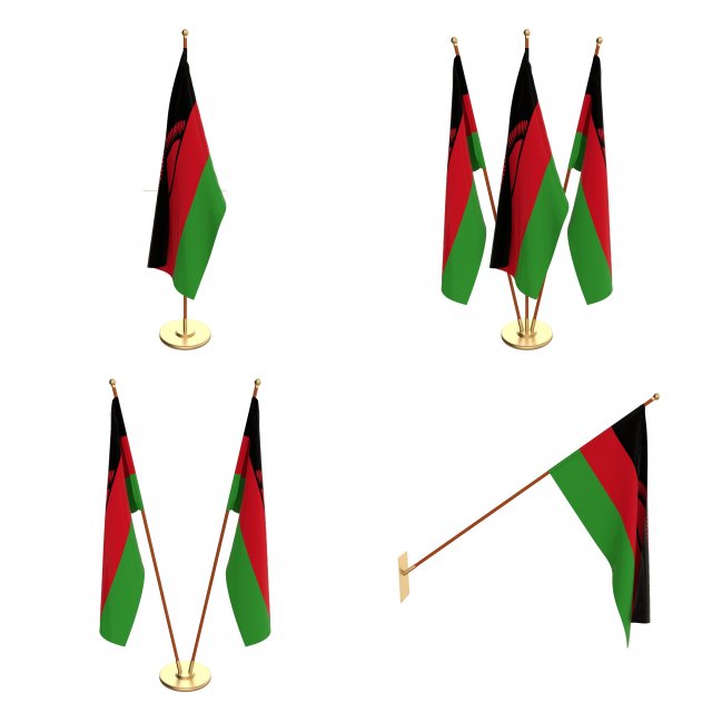malawi flag pack Modello 3D .c4d .max .obj .3ds .fbx .stl .blend 