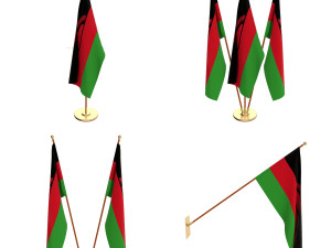 malawi flag pack 3D Model