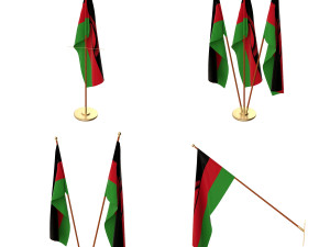 malawi flag pack Modello 3D