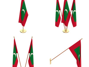 maldives flag pack 3D Model