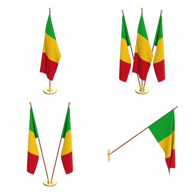 mali flag pack Modello 3D .c4d .max .obj .3ds .fbx .stl .blend