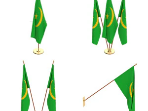 paquete de bandera de mauritania Modelo 3D