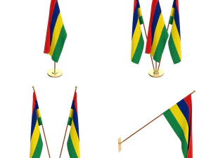 pacote de bandeira maur&iacute;cia Modelo 3D