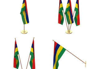 mauritius flag pack 3D Model