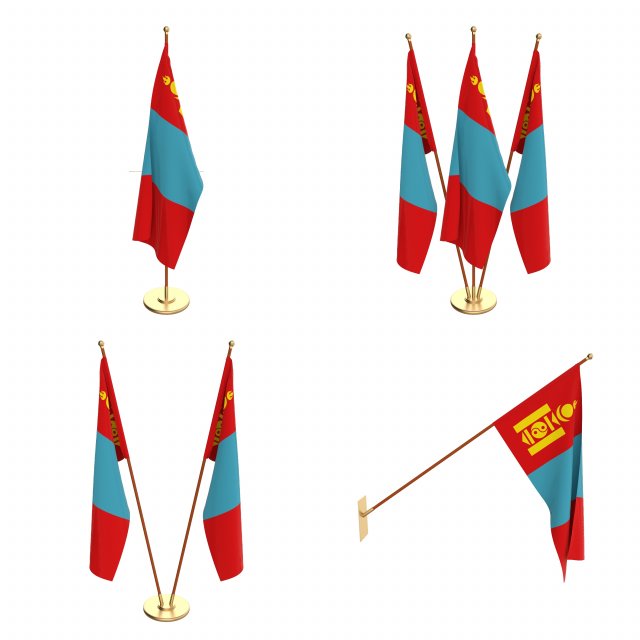 mongolia flag pack 3D मॉडल .c4d .max .obj .3ds .fbx .stl .blend 