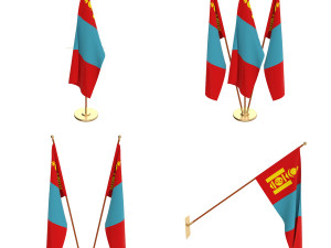 mongolia flag pack Modelo 3D