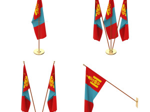 mongolia flag pack 3D मॉडल