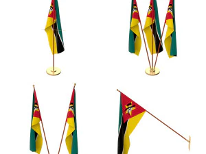 mozambique flag pack 3D Model
