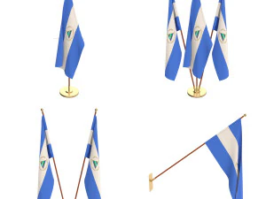 nicaragua flag pack 3D Model