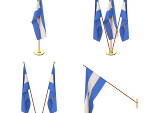 nicaragua flag pack 3D Model