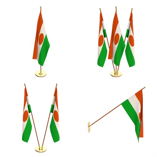 niger flag pack 3Dモデル .c4d .max .obj .3ds .fbx .stl .blend 