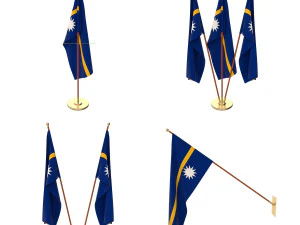 nauru flag pack 3D Model