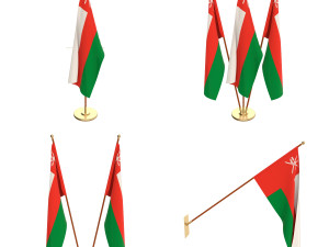 oman flag pack Model 3D