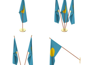 palau flag pack Model 3D
