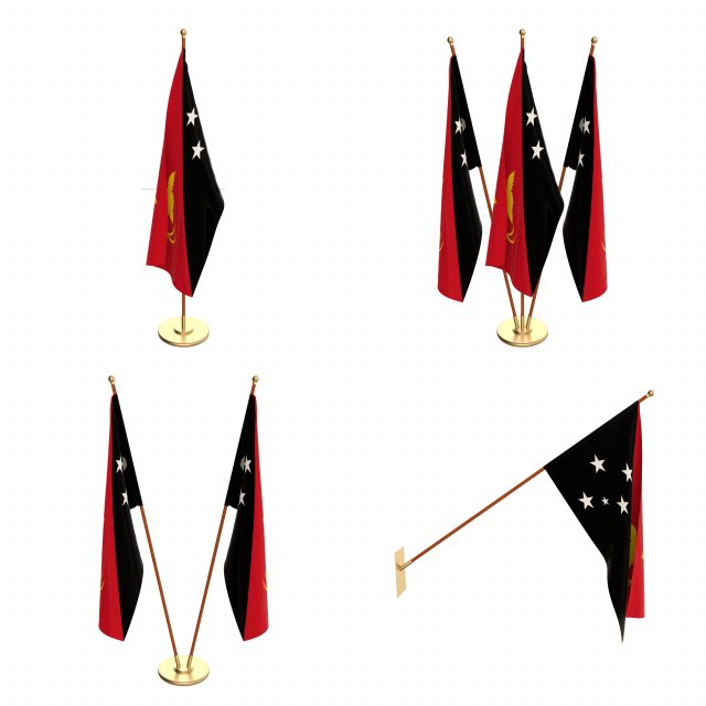 papua new guinea flag pack 3Dモデル .c4d .max .obj .3ds .fbx .stl .blend 