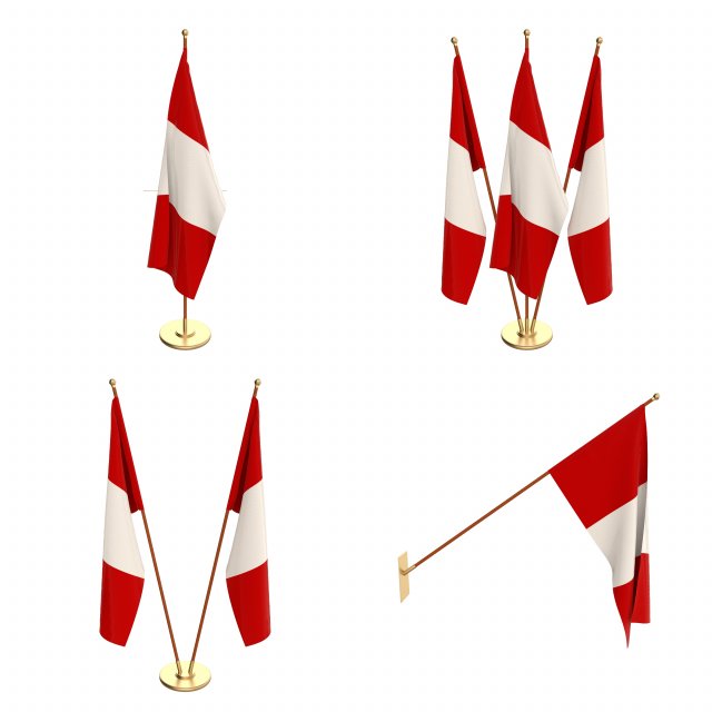 peru flag pack 3D मॉडल .c4d .max .obj .3ds .fbx .stl .blend 