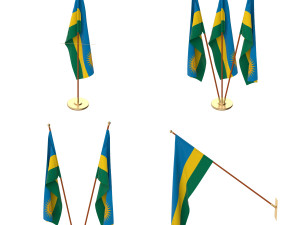 rwanda flag pack Model 3D