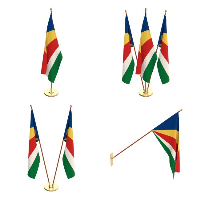 seychelles flag pack 3D मॉडल .c4d .max .obj .3ds .fbx .stl .blend 