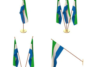sierra leone flag pack 3D Model