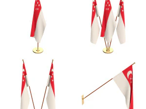 シンガポール国旗パック 3Dモデル