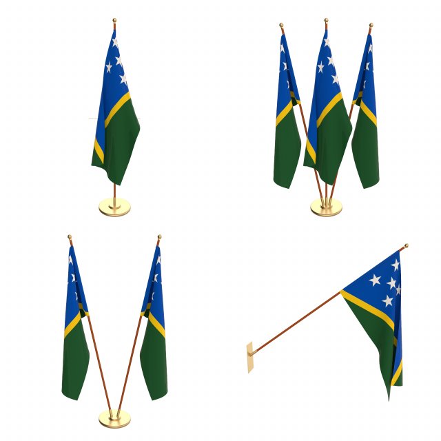 solomon islands flag pack 3D Model .c4d .max .obj .3ds .fbx .stl .blend 