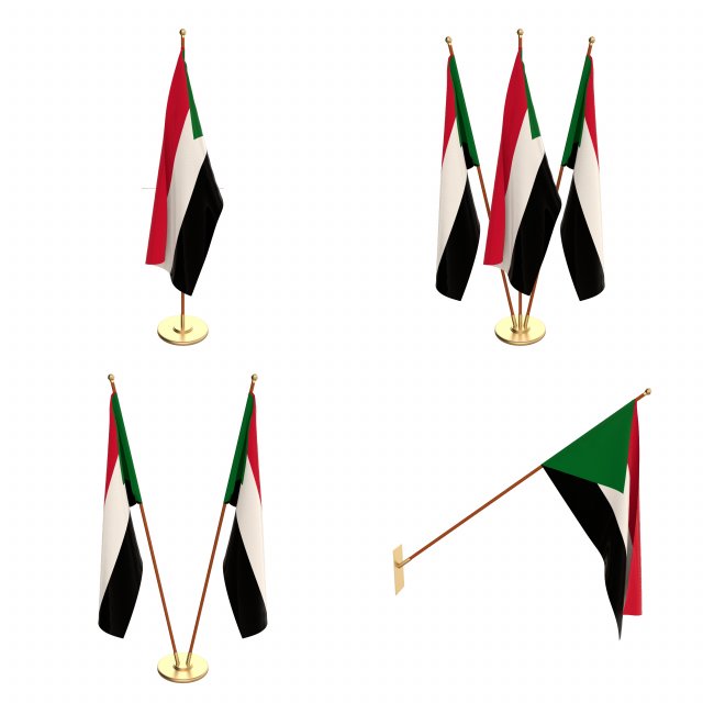 sudan flag pack 3Dモデル .c4d .max .obj .3ds .fbx .stl .blend 
