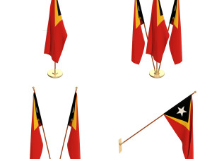 east timor flag pack 3D Model