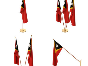 east timor flag pack Modèle 3D