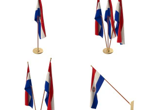 paraguay flag pack 3D Model