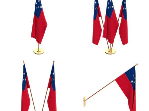 samoa flag pack 3D Model