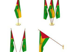 sao tome and principe flag pack 3D Model