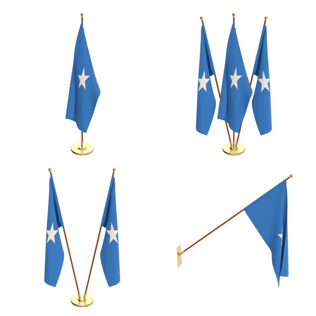 somalia flag pack Model 3D .c4d .max .obj .3ds .fbx .stl .blend 