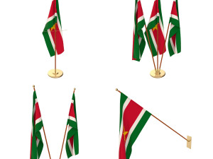 suriname flag pack 3D Model