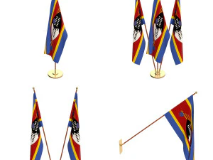 스와질란드 깃발 팩 3D 모델