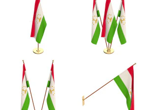 tajikistan flag pack 3D Model