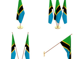 tanzania flag pack 3D Model